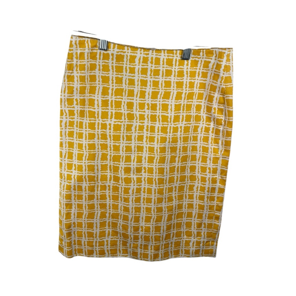 Talbots Yellow Checkered Pencil‎ Skirt, Size 2P